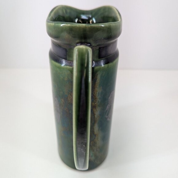 Sir Robert Burnett's White Satin Gin Shield Emblem Green Pub Jug Water Jug - Picture 4 of 6